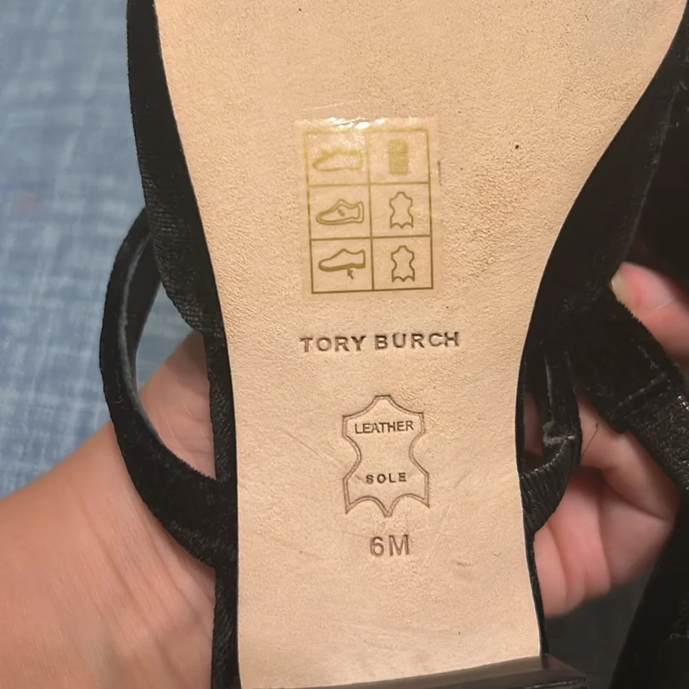 Tory Burch, VELVET DRESS FLAT IN BLACK, US 6, NWOT